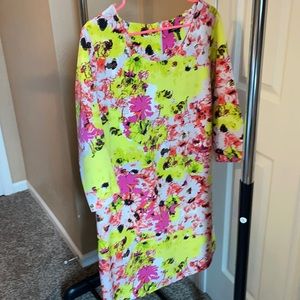 Daisy Fuentes Neon Floral Mini Dress